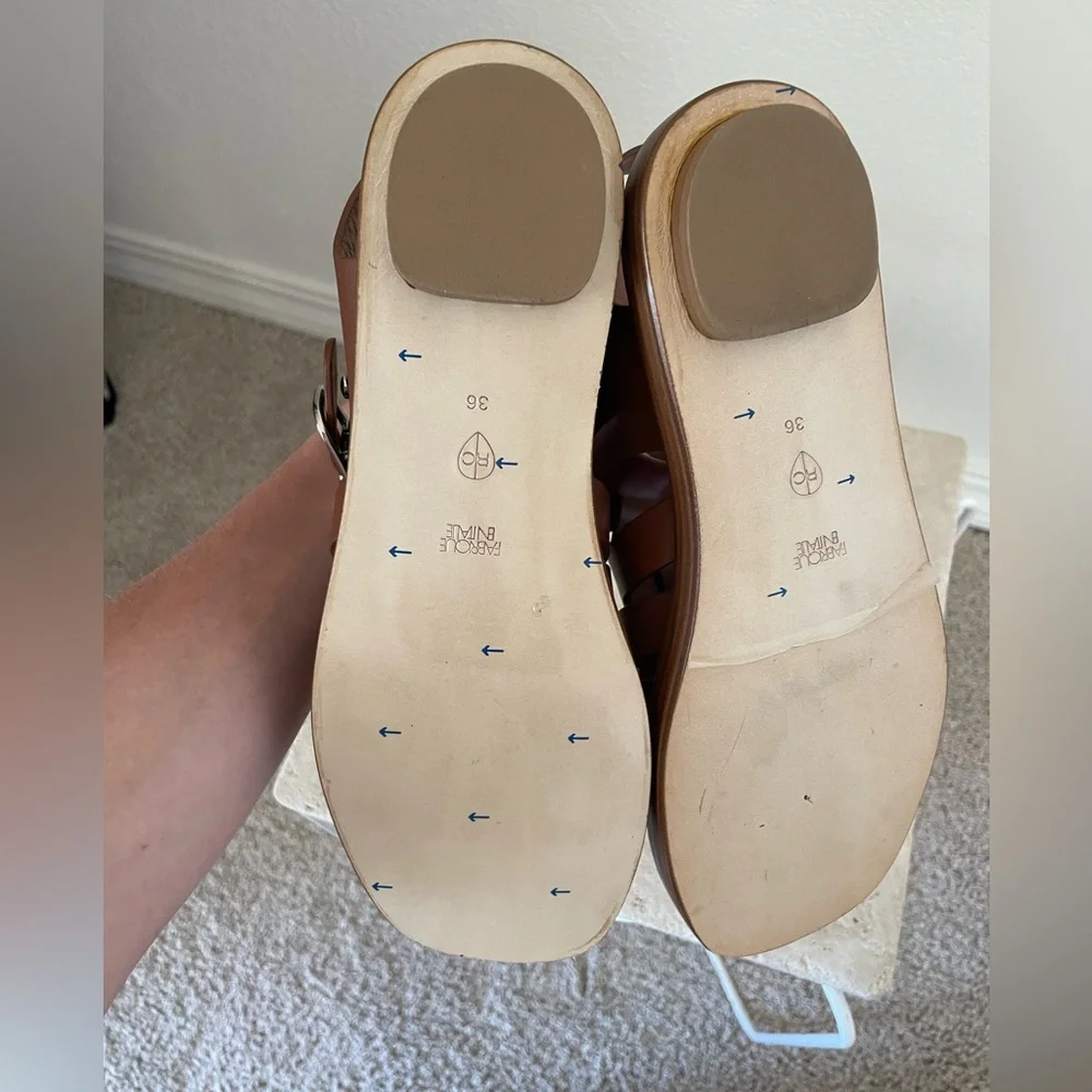 NWT RACHEL COMEY Leather Fisherman Sandals in Brown - Picture 5 of 5